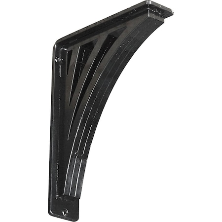 Ekena Millwork Nevio Wrought Iron Bracket, (Triple center brace), Powder Coated Black 2"W x 7 1/2"D x 10"H BKTM02X07X10TNE